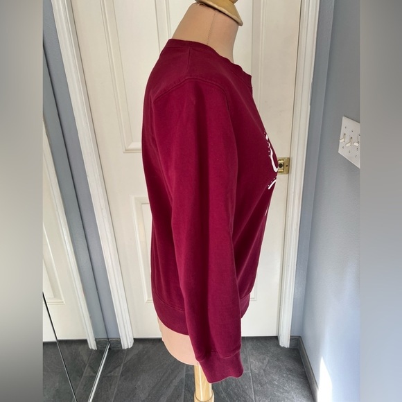 Cat Mom Graphic Burgundy Knit Sweatshirt Top Kitty Lover - Picture 3 of 8